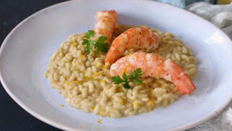 Risotto alle mazzancolle e arancia bionda di Fondi